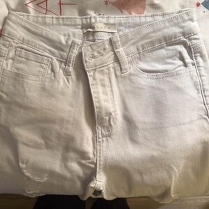 White Denim rip skinny jeans